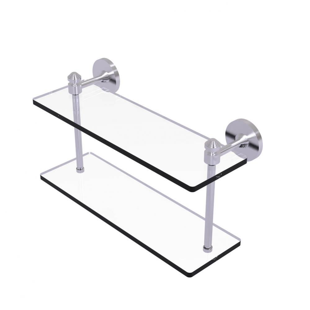 Southbeach Collection 16 Inch Two Tiered Glass Shelf