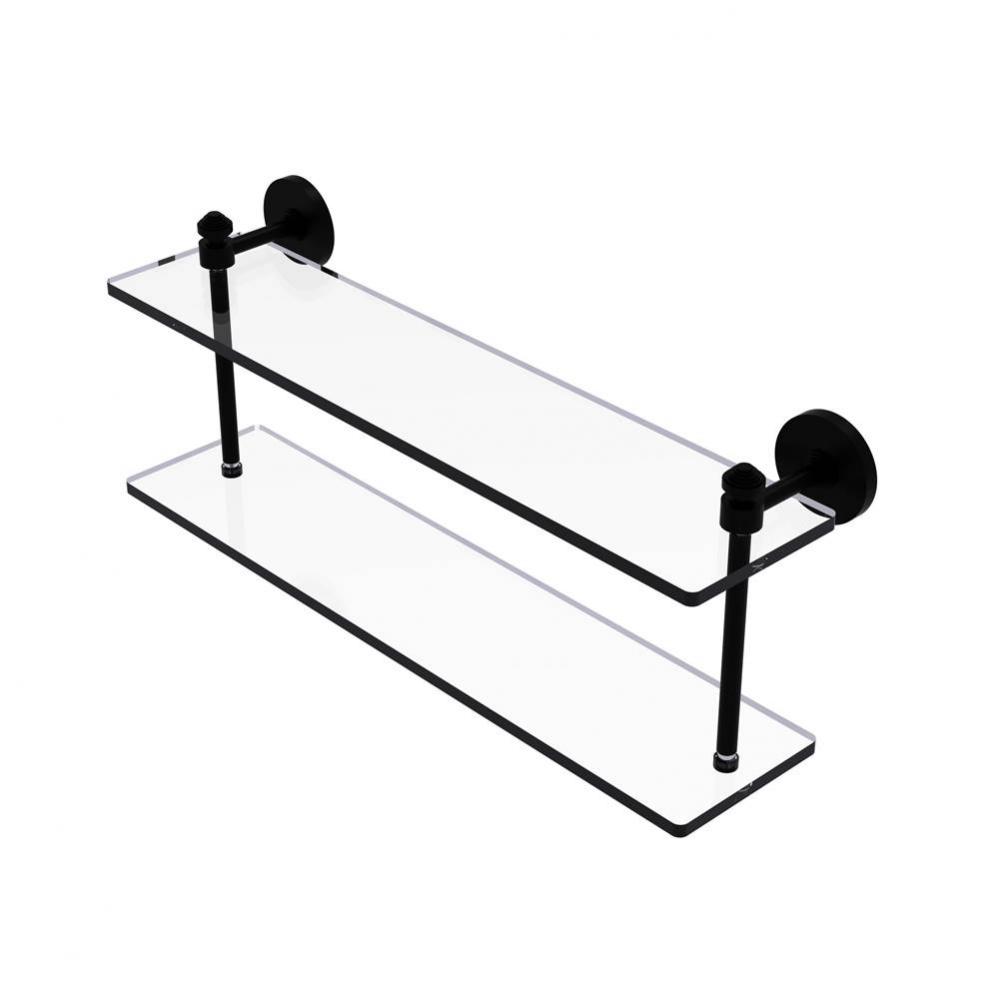 Southbeach Collection 22 Inch Two Tiered Glass Shelf