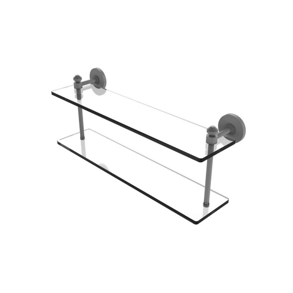 Southbeach Collection 22 Inch Two Tiered Glass Shelf