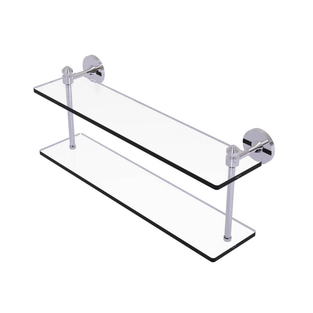 Southbeach Collection 22 Inch Two Tiered Glass Shelf