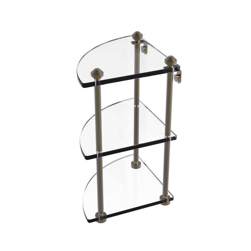 Southbeach Collection Three Tier Corner Glass Shelf