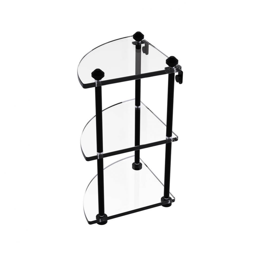 Southbeach Collection Three Tier Corner Glass Shelf