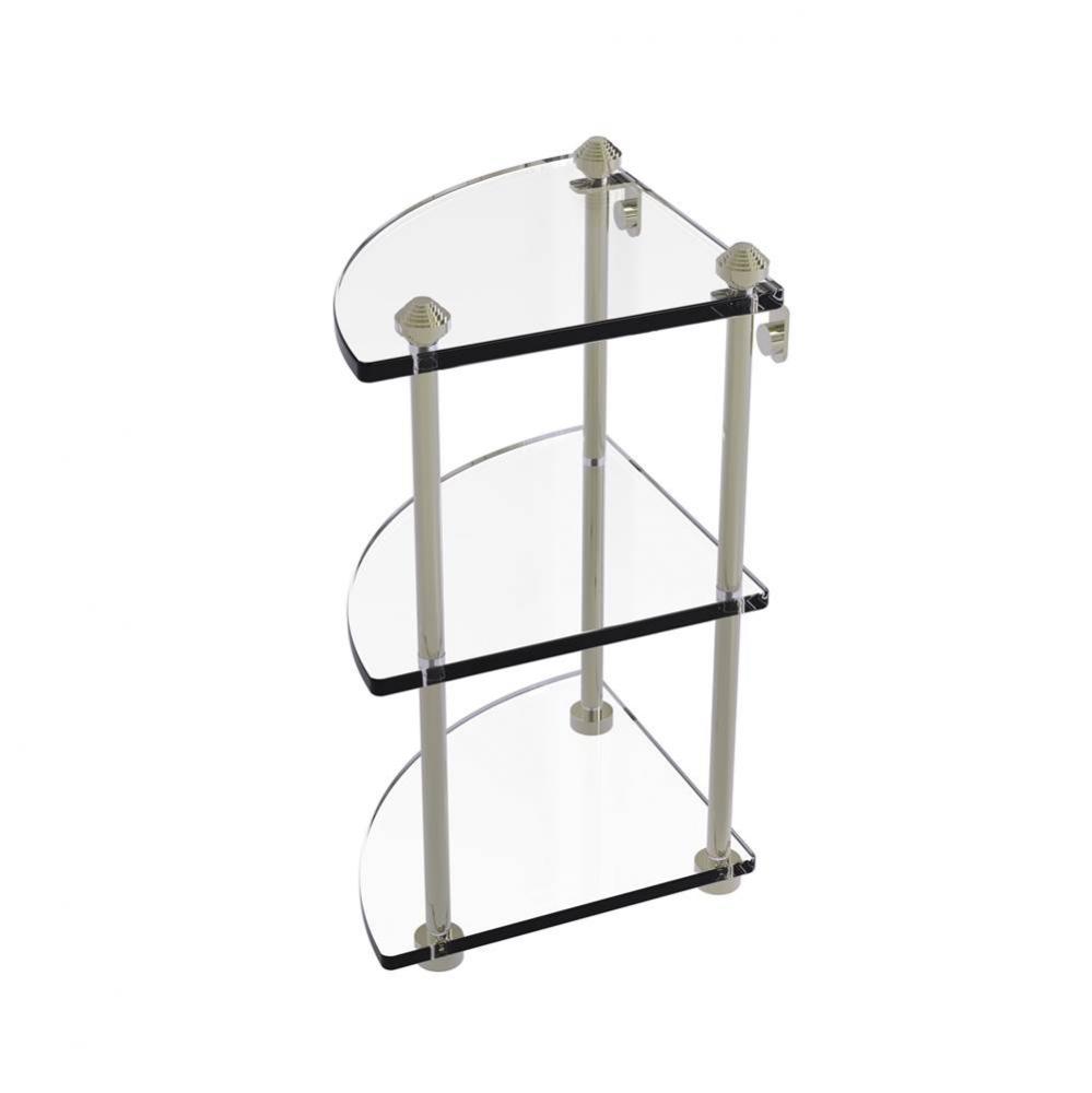 Southbeach Collection Three Tier Corner Glass Shelf