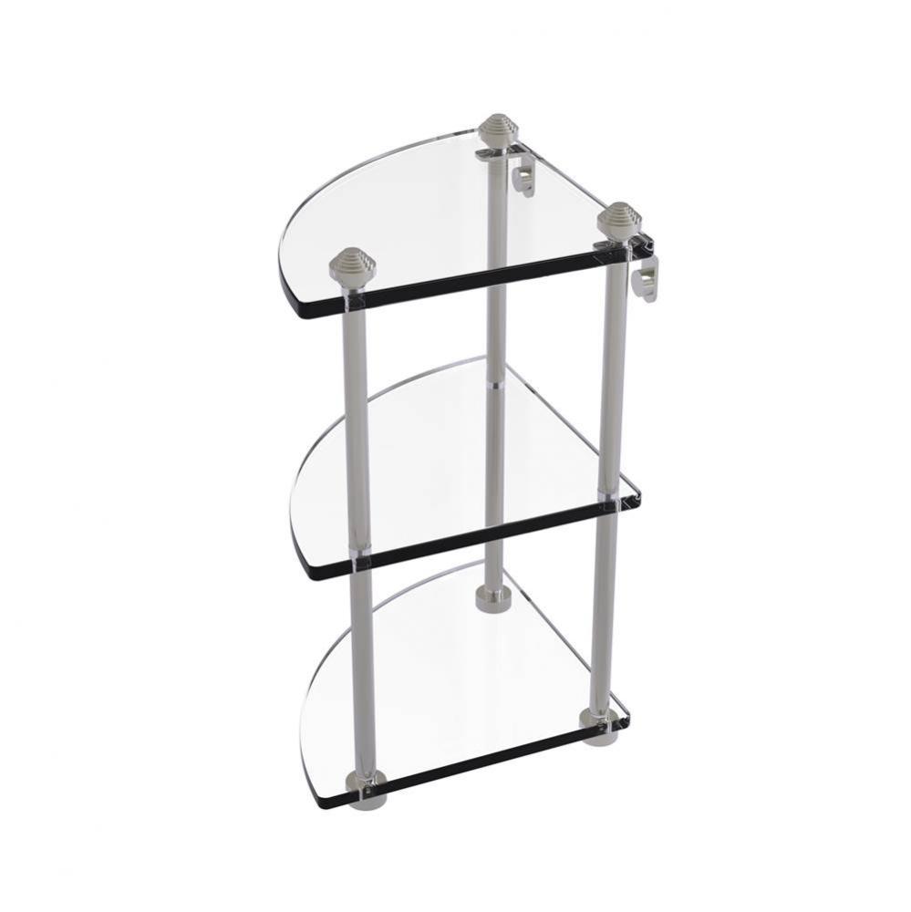 Southbeach Collection Three Tier Corner Glass Shelf