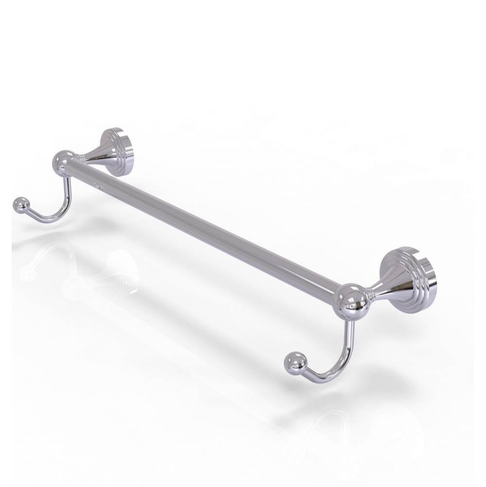 Sag Harbor Collection 30 Inch Towel Bar with Integrated Hooks