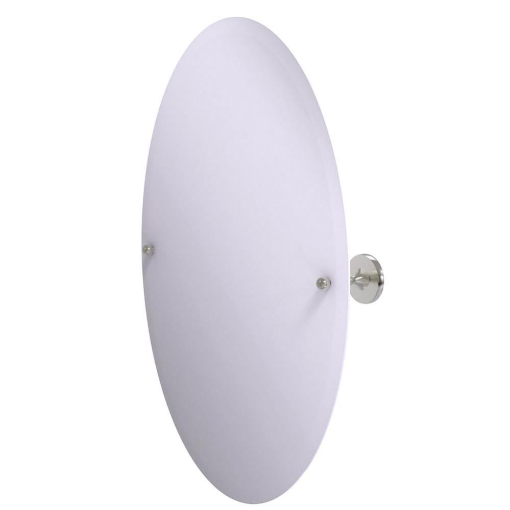 Shadwell Collection Frameless Oval Tilt Mirror with Beveled Edge