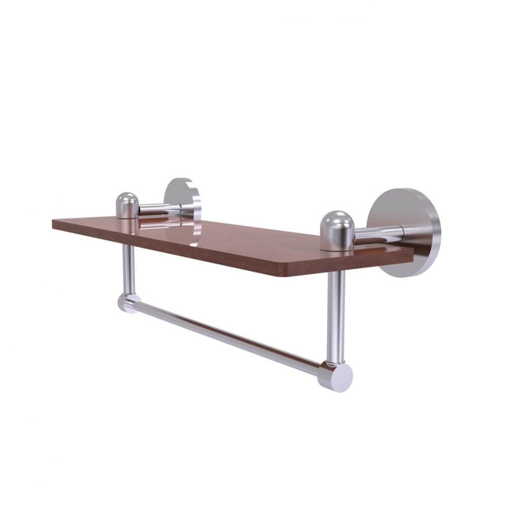 Tango Collection 16 Inch Solid IPE Ironwood Shelf with Integrated Towel Bar