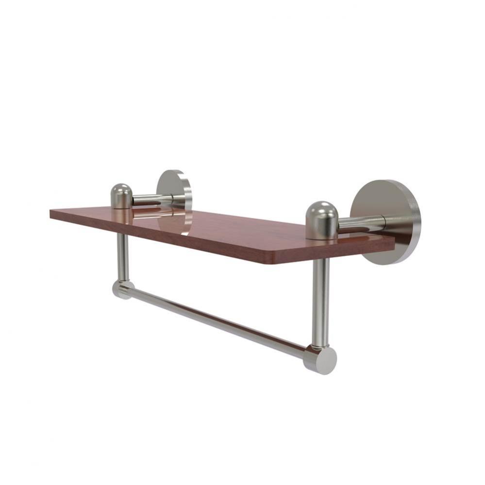 Tango Collection 16 Inch Solid IPE Ironwood Shelf with Integrated Towel Bar