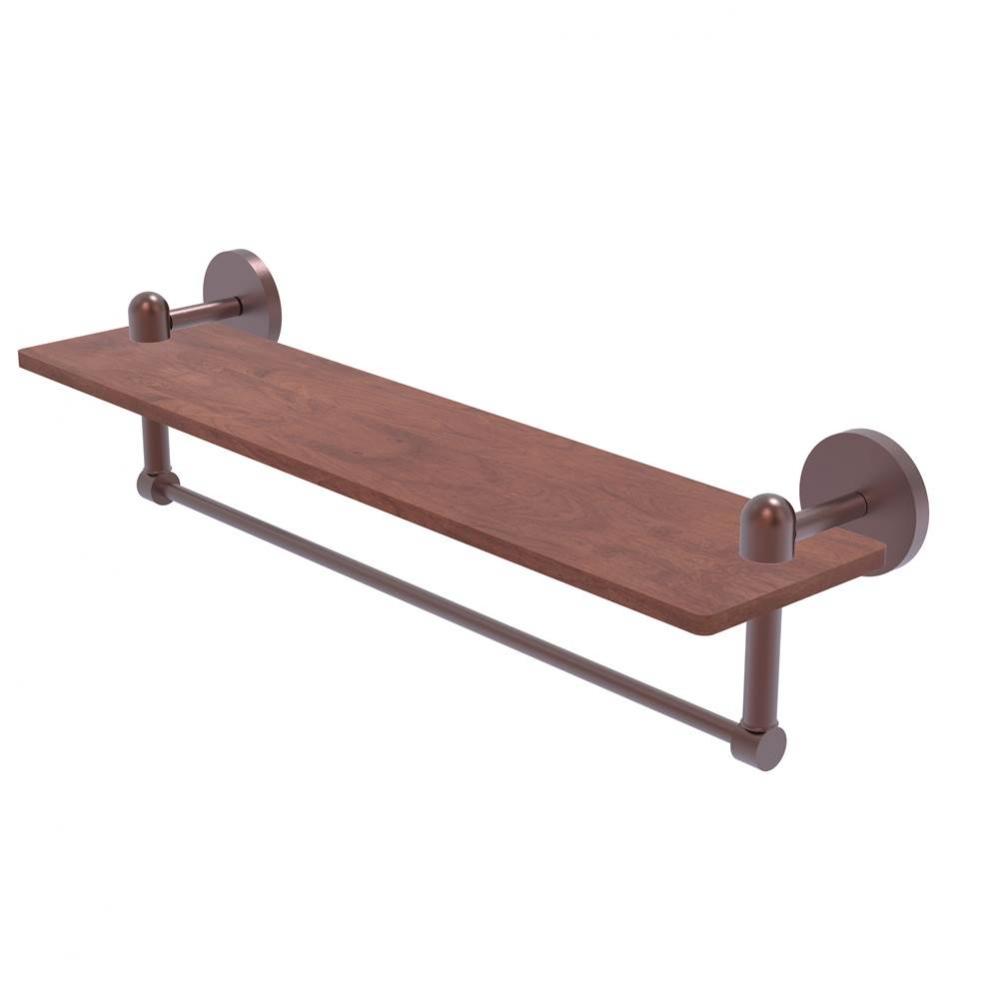 Tango Collection 22 Inch Solid IPE Ironwood Shelf with Integrated Towel Barv