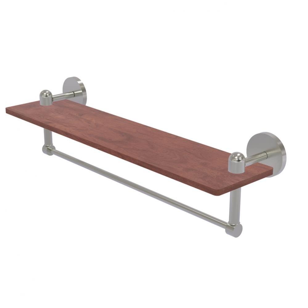Tango Collection 22 Inch Solid IPE Ironwood Shelf with Integrated Towel Bar