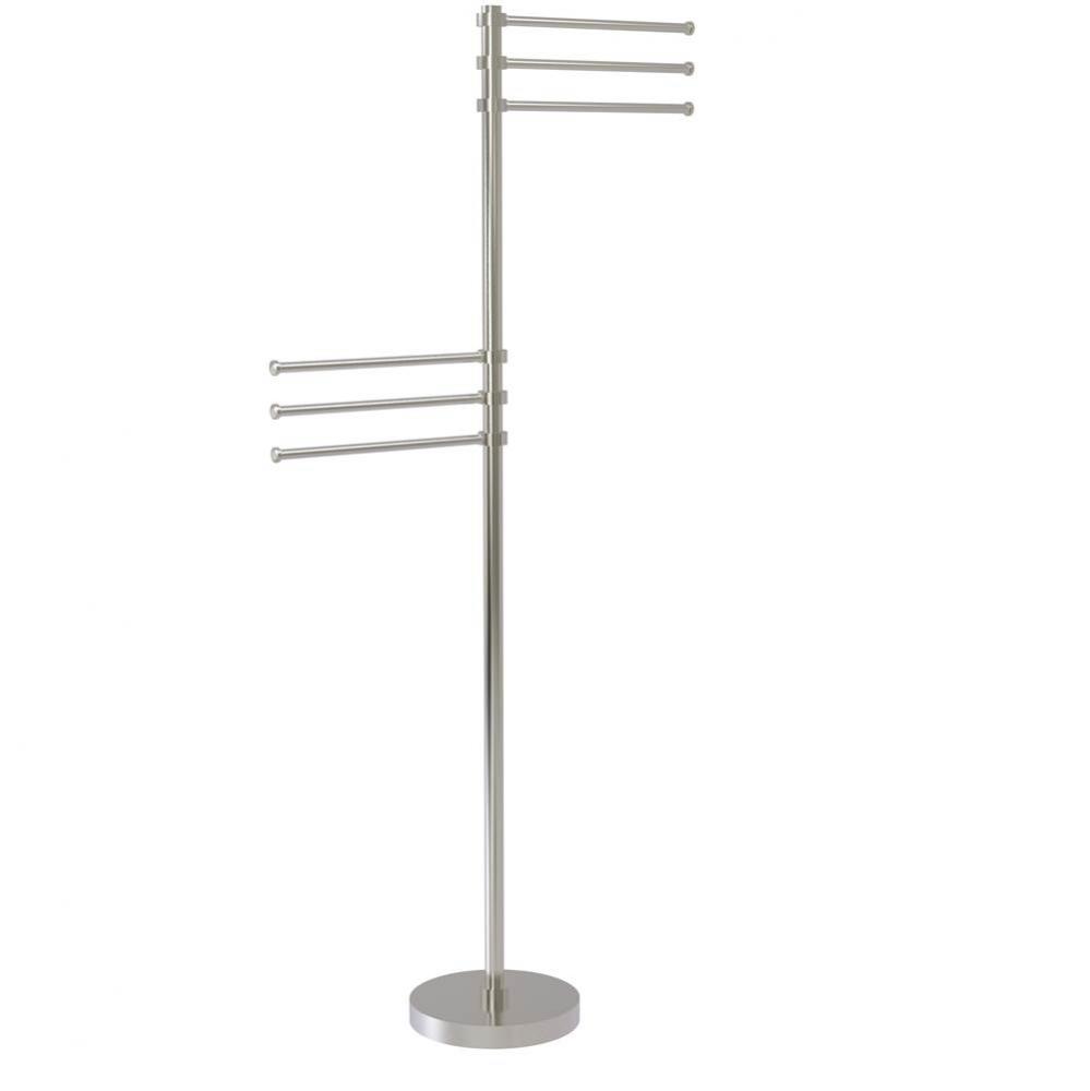 Towel Stand with 6 Pivoting 12 Inch Arms