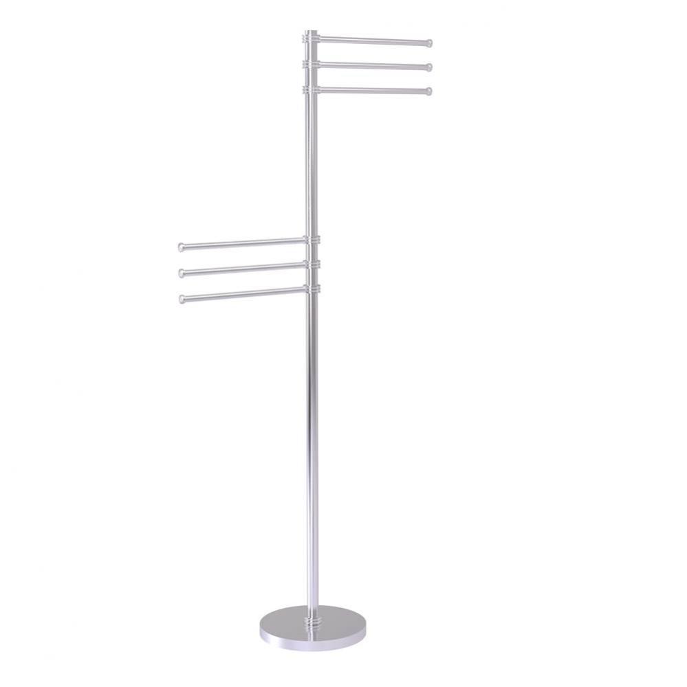 Towel Stand with 6 Pivoting 12 Inch Arms