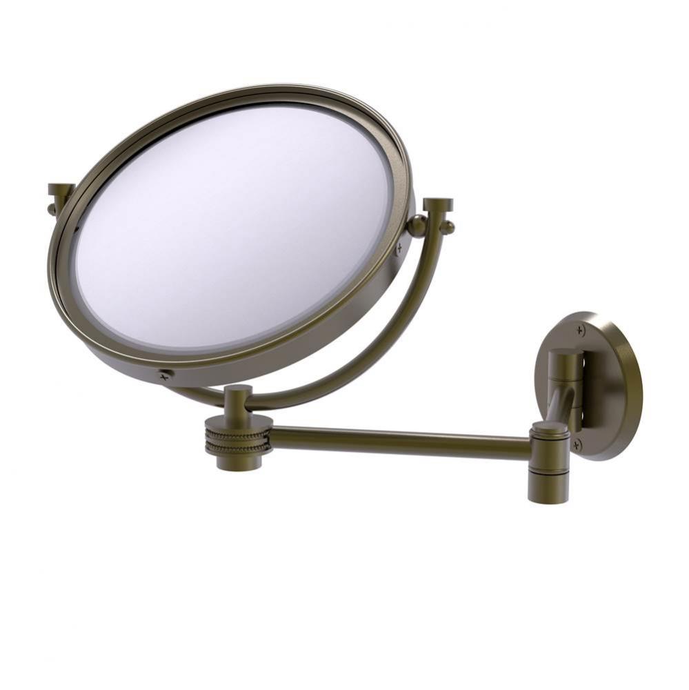 8 Inch Wall Mounted Extending Make-Up Mirror 5X Magnification with Dotted Accent