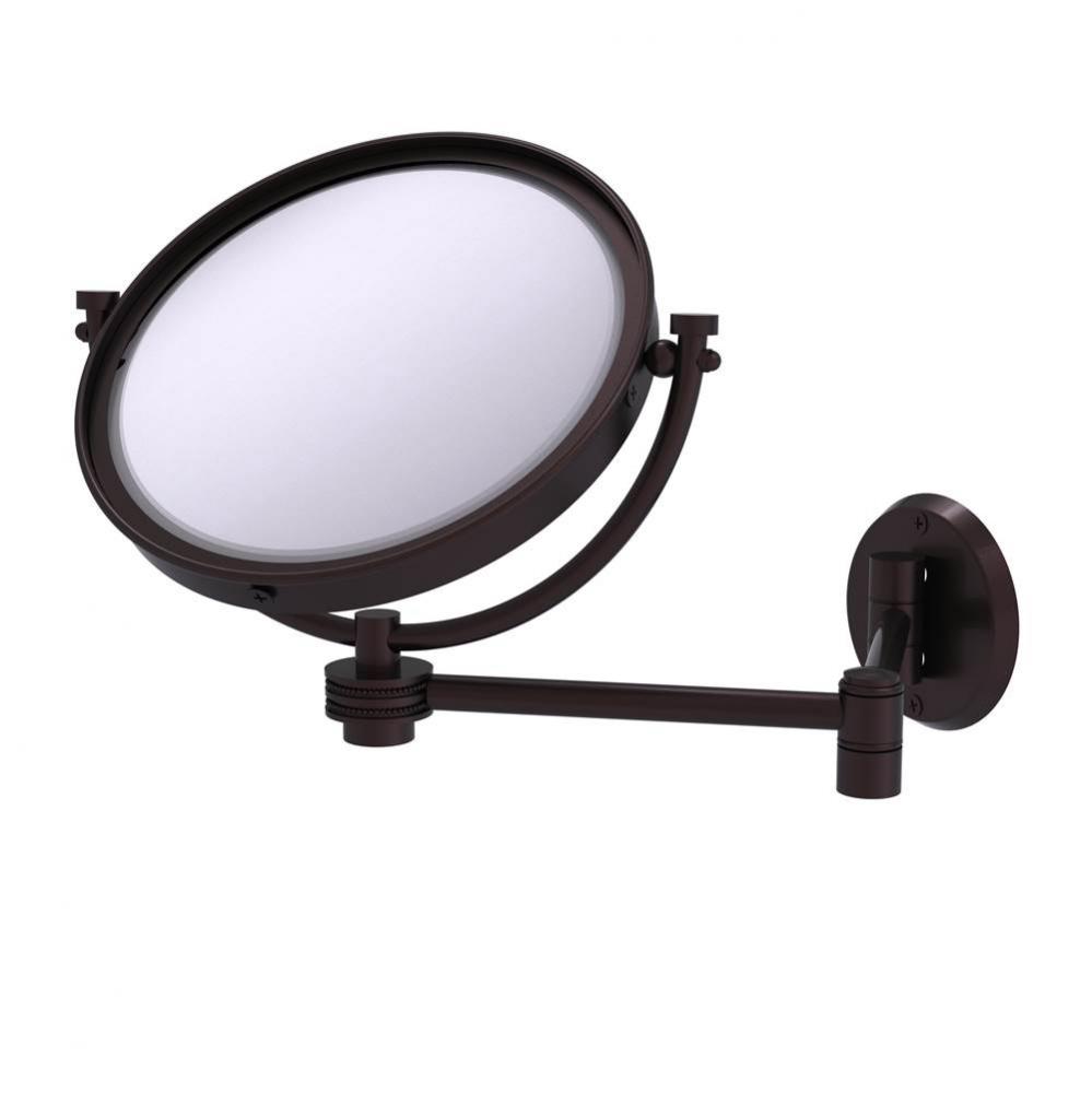 8 Inch Wall Mounted Extending Make-Up Mirror 5X Magnification with Dotted Accent