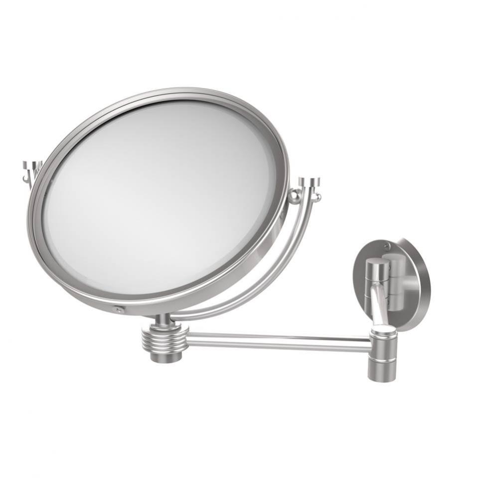 8 Inch Wall Mounted Extending Make-Up Mirror 5X Magnification with Groovy Accent