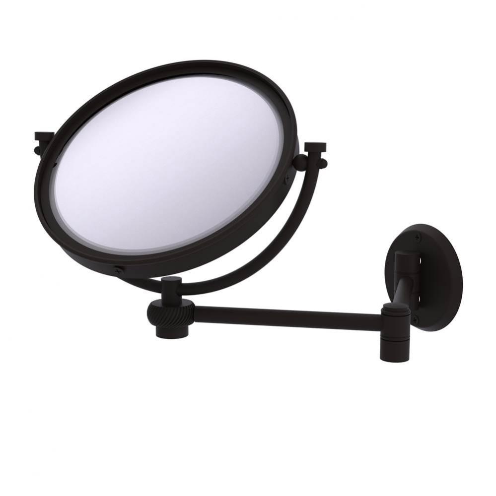 8 Inch Wall Mounted Extending Make-Up Mirror 4X Magnification with Twist Accent