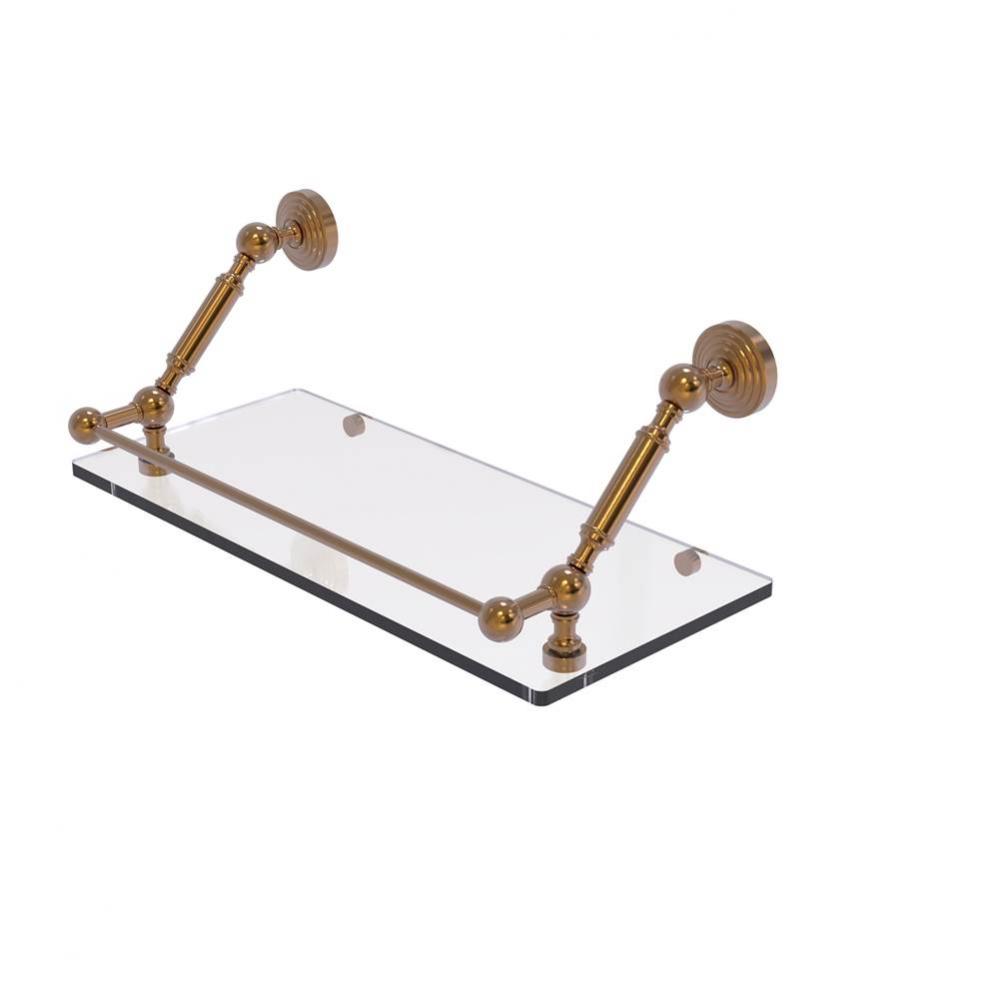 Waverly Place 18 Inch Floating Glass Shelf with Gallery Rail