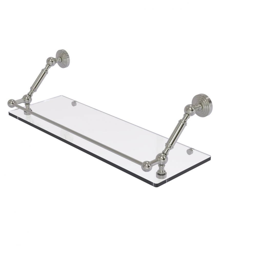 Waverly Place 24 Inch Floating Glass Shelf with Gallery Rail