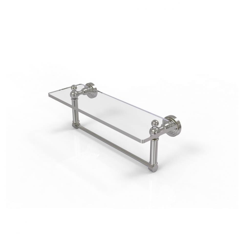 Waverly Place 16 Inch Glass Vanity Shelf with Integrated Towel Bar