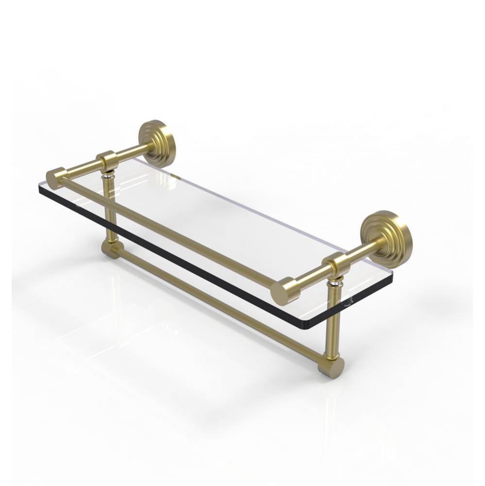 16 Inch Gallery Glass Shelf with Towel Bar