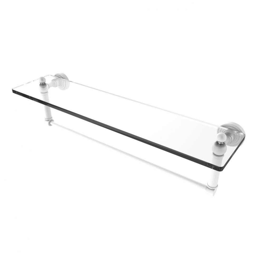 Waverly Place Collection 22 Inch Glass Vanity Shelf with Integrated Towel Bar