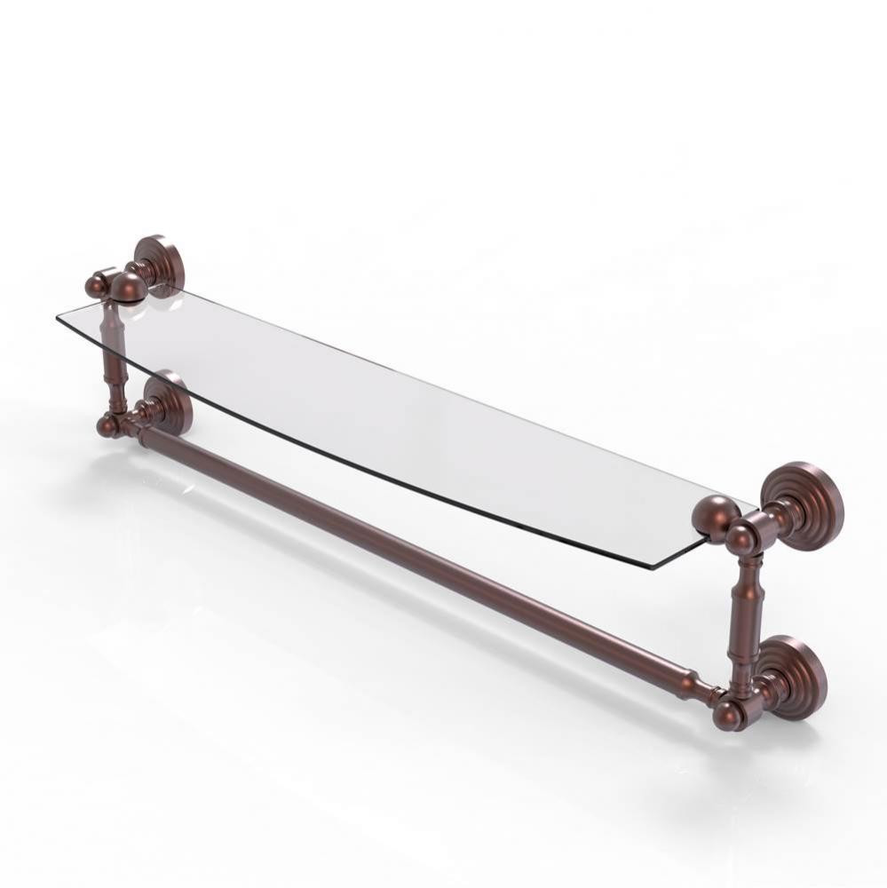 Waverly Place Collection 24 Inch Glass Vanity Shelf with Integrated Towel Bar