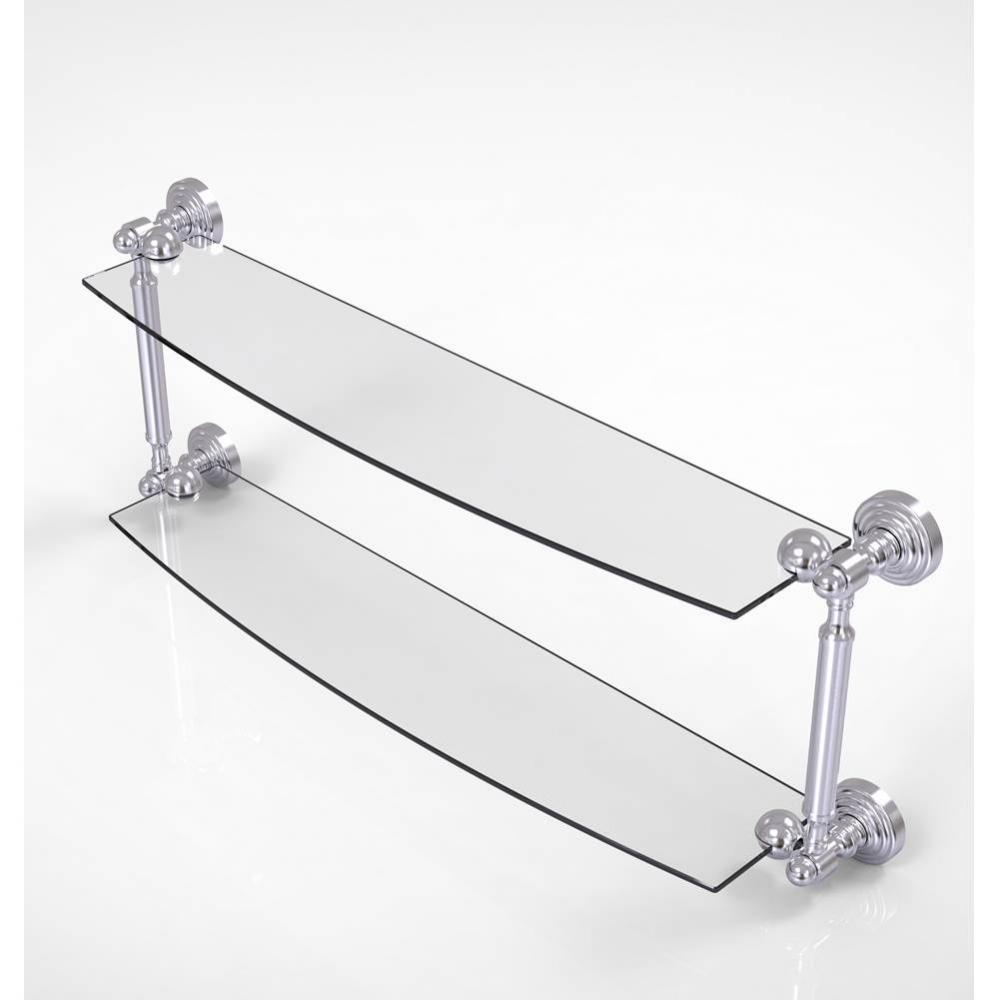 Waverly Place Collection 24 Inch Two Tiered Glass Shelf