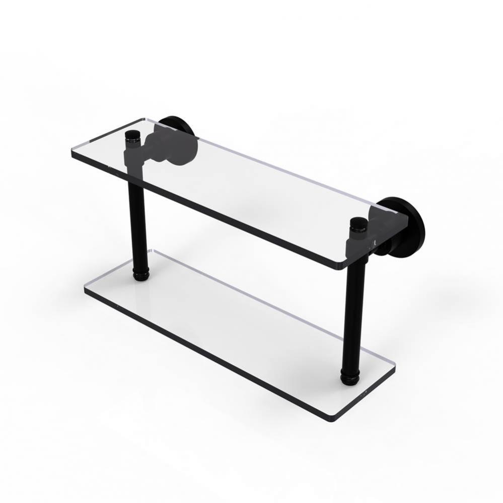 Washing Square Collection 16 Inch Two Tiered Glass Shelf