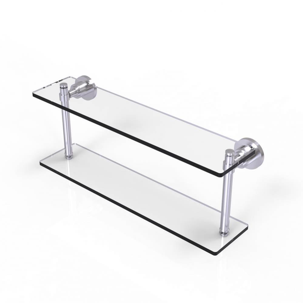 Washing Square Collection 22 Inch Two Tiered Glass Shelf