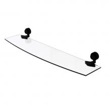 Allied Brass 433G/24-BKM - Venus Collection 24 Inch Glass Shelf with Groovy Accents
