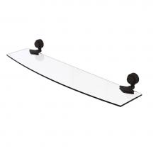Allied Brass 433G/24-ORB - Venus Collection 24 Inch Glass Shelf with Groovy Accents