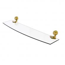 Allied Brass 433G/24-PB - Venus Collection 24 Inch Glass Shelf with Groovy Accents