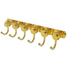 Allied Brass 920D-6-PB - Mercury Collection 6 Position Tie and Belt Rack with Dotted Accent