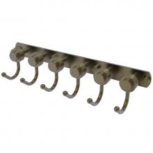 Allied Brass 920G-6-ABR - Mercury Collection 6 Position Tie and Belt Rack with Groovy Accent