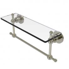 Allied Brass AP-1TB/16-PNI - Astor Place 16 Inch Glass Vanity Shelf with Integrated Towel Bar