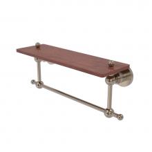 Allied Brass AP-1TB-16-IRW-PEW - Astor Place Collection 16 Inch Solid IPE Ironwood Shelf with Integrated Towel Bar