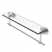 Allied Brass AP-1TB/22-PC - Astor Place 22 Inch Glass Vanity Shelf with Integrated Towel Bar