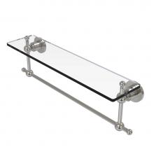 Allied Brass AP-1TB/22-SN - Astor Place 22 Inch Glass Vanity Shelf with Integrated Towel Bar