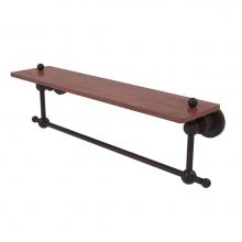 Allied Brass AP-1TB-22-IRW-VB - Astor Place Collection 22 Inch Solid IPE Ironwood Shelf with Integrated Towel Bar