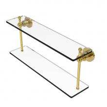 Allied Brass AP-2/22-PB - Astor Place Collection 22 Inch Two Tiered Glass Shelf