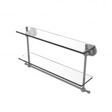 Allied Brass AP-2TB/22-GYM - Astor Place Collection 22 Inch Two Tiered Glass Shelf with Integrated Towel Bar