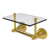 Allied Brass AP-GLT-24-PB - Astor Place Collection Two Post Toilet Tissue Holder with Glass Shelf