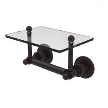 Allied Brass AP-GLT-24-VB - Astor Place Collection Two Post Toilet Tissue Holder with Glass Shelf