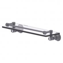 Allied Brass CC-1-16-GAL-GYM - Carolina Crystal Collection 16 Inch Glass Shelf with Gallery Rail - Matte Gray