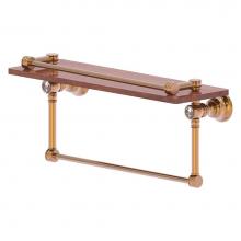 Allied Brass CC-1-16-TB-GAL-IRW-BBR - Carolina Crystal Collection 16 Inch Gallery Wood Shelf with Towel Bar - Brushed Bronze