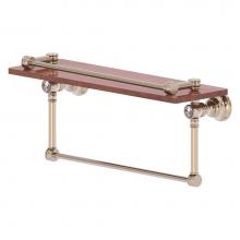 Allied Brass CC-1-16-TB-GAL-IRW-PEW - Carolina Crystal Collection 16 Inch Gallery Wood Shelf with Towel Bar - Antique Pewter