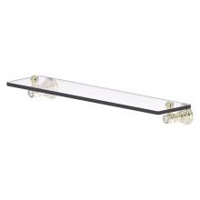 Allied Brass CC-1-22-PNI - Carolina Crystal Collection 22 Inch Glass Shelf - Polished Nickel
