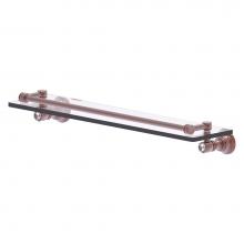 Allied Brass CC-1-22-GAL-CA - Carolina Crystal Collection 22 Inch Glass Shelf with Gallery Rail - Antique Copper