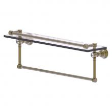 Allied Brass CC-1-22-TB-GAL-ABR - Carolina Crystal Collection 22 Inch Gallery Glass Shelf with Towel Bar - Antique Brass