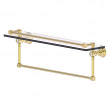 Allied Brass CC-1-22-TB-GAL-UNL - Carolina Crystal Collection 22 Inch Gallery Glass Shelf with Towel Bar - Unlacquered Brass
